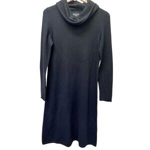 Sutton Studio 100% Cashmere Black Cowl Long Sleeve Dress Women's Sz Medium